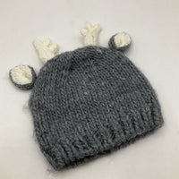 Size 3-12m: The Blueberry Hill Grey Animal Ears Knitted Beanie