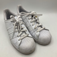 Size 7Y: Adidas White Lace-Up Sneakers