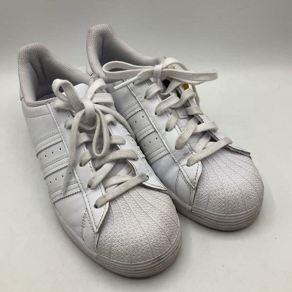 Size 7Y: Adidas White Lace-Up Sneakers