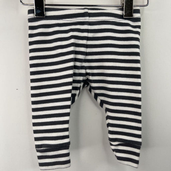 Size 0-3m: Tea Black/White Striped Leggings