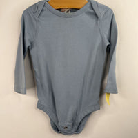 Size 12-18m (75): Hanna Andersson Blue Long Sleeve Onesie