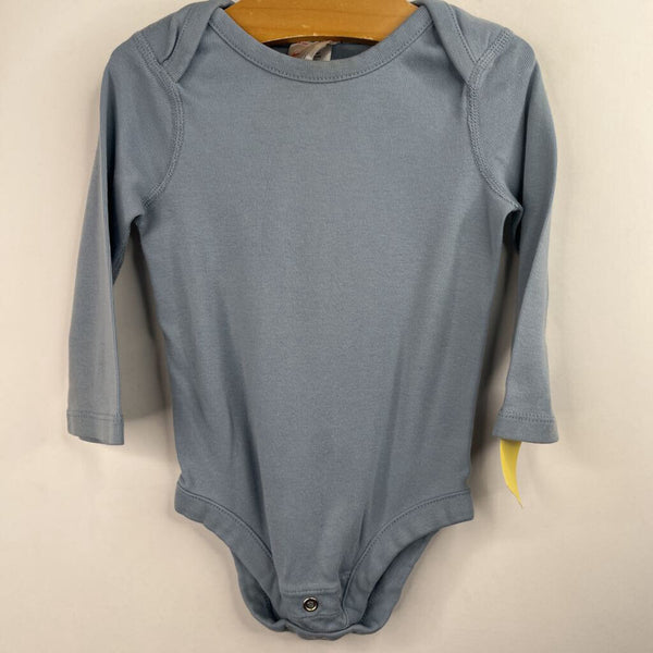 Size 12-18m (75): Hanna Andersson Blue Long Sleeve Onesie