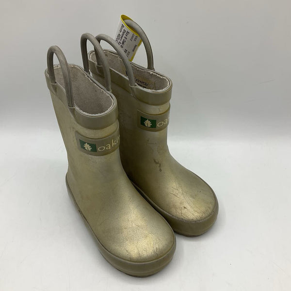 Size 5: Oaki Gold Shimmery Rain Boots- REDUCED