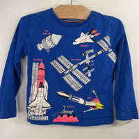 Size 2-3: Mini Boden Blue Space Print Long Sleeve Shirt