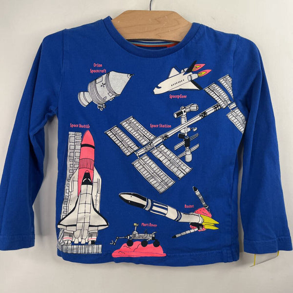 Size 2-3: Mini Boden Blue Space Print Long Sleeve Shirt