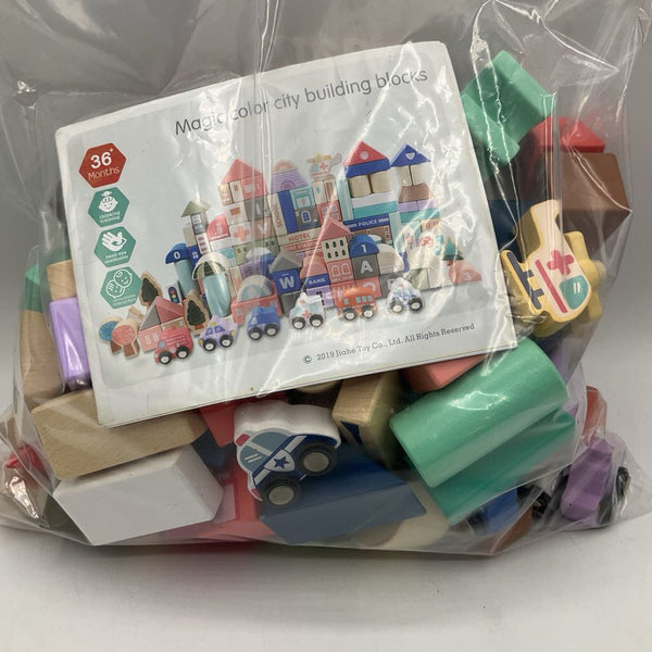 2 Gallon Magic Color Wooden Magnetic City Building Blocks