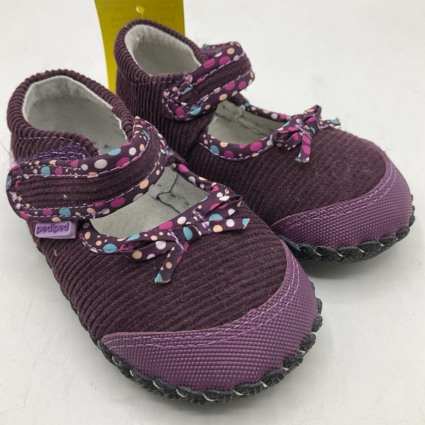 Size 5-6: Pediped Purple Soft Soled Velcro Strap Shoes