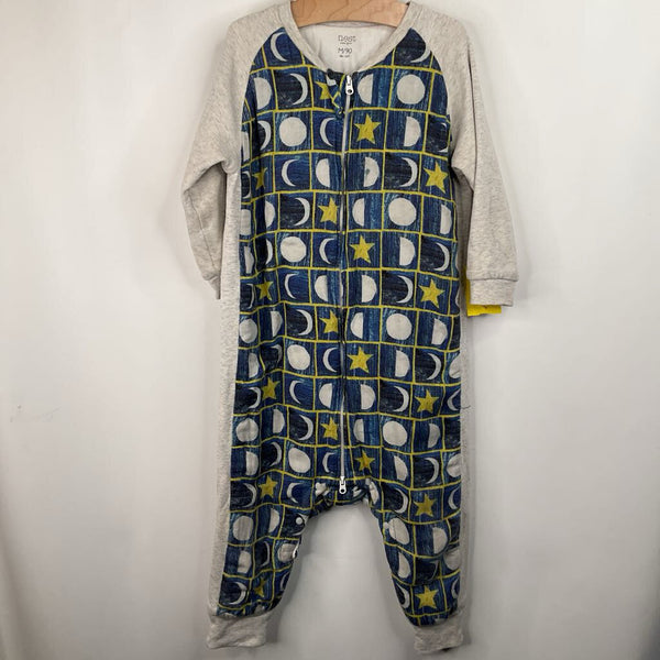 Size 18m-2t: Nest Grey/Blue Moon Print Sleep Suit