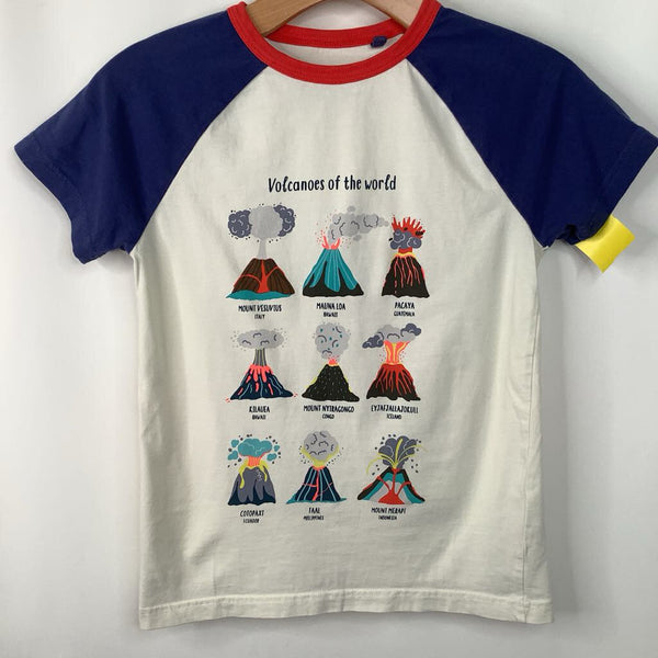 Size 9-10: Mini Boden White/Blue Volcanos T-Shirt
