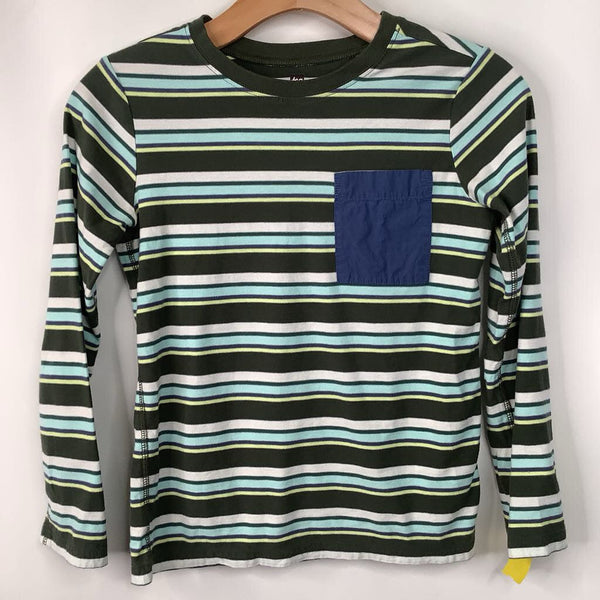 Size 10: Tea Green/Yellow/White Striped Long Sleeve Shirt