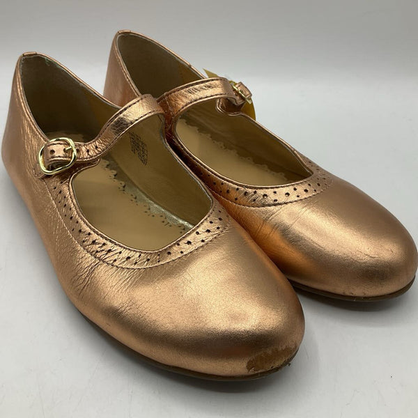 Size 2.5-3Y: Mini Boden Gold Shimmery Buckle Strap Shoes