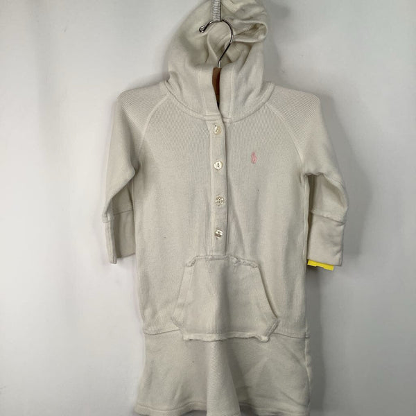 Size 4: Ralph Lauren Creme Hooded Long Sleeve Shirt