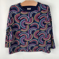 Size 5 (110): Hanna Andersson Blue Rainbows Long Sleeve Shirt