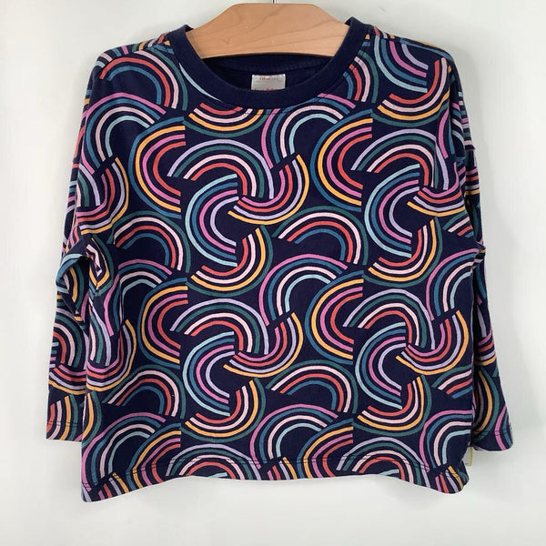 Size 5 (110): Hanna Andersson Blue Rainbows Long Sleeve Shirt