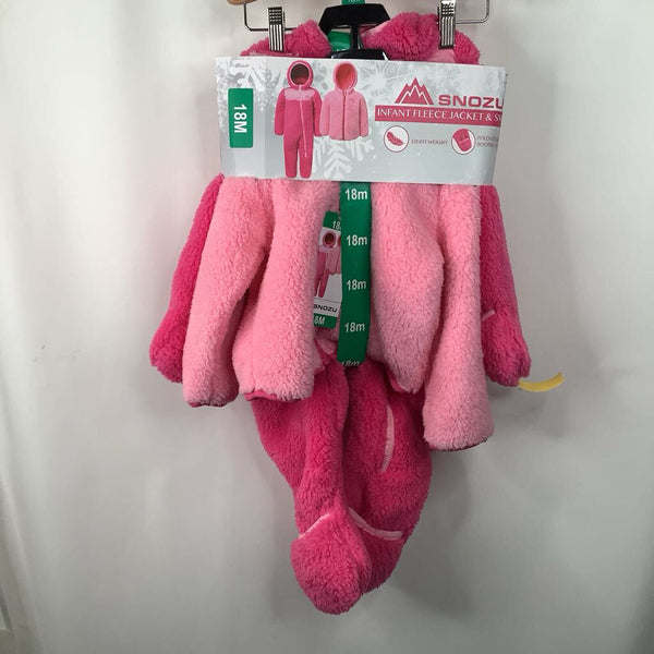 Size 18m: Snozu Pink Fleece Coat & Snowsuit Set -NEW
