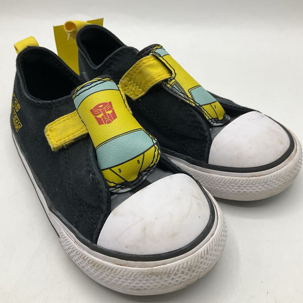 Size 9: Converse Black/Yellow Velcro Strap Sneakers