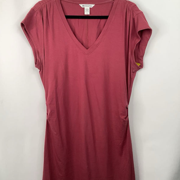 Size L: Athleta Pink Short Sleeve Dress