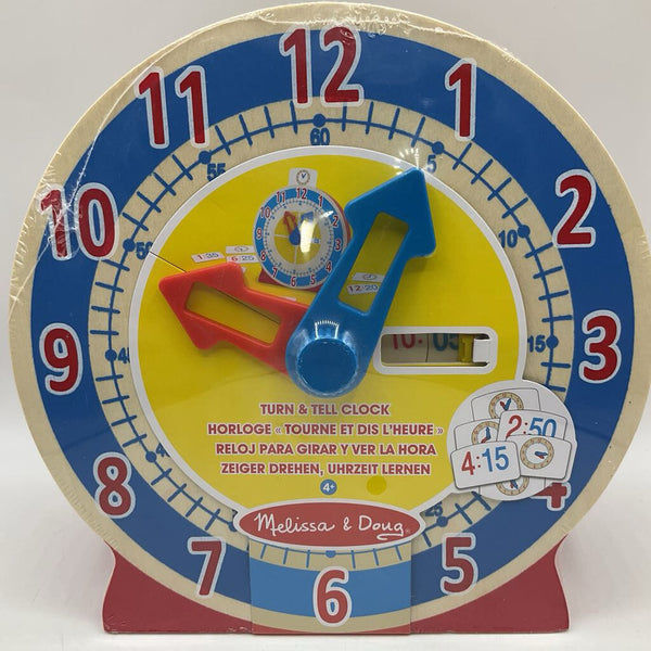 Melissa & Doug Turn & Tell Wooden Clock-NEW