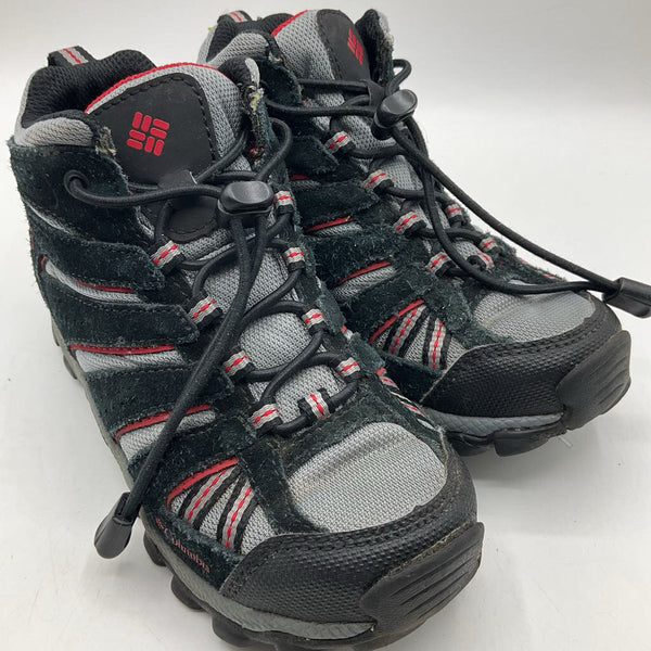 Size 12: Columbia Black/Grey/Red Toggle Strap Hiking Shoes