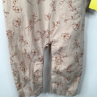 Size 12-18m: Vignette Creme/Brown Floral Long Sleeve Romper