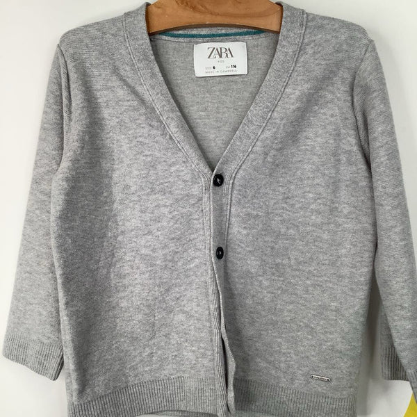 Size 6: Zara Grey Knitted Button-Up Cardigan