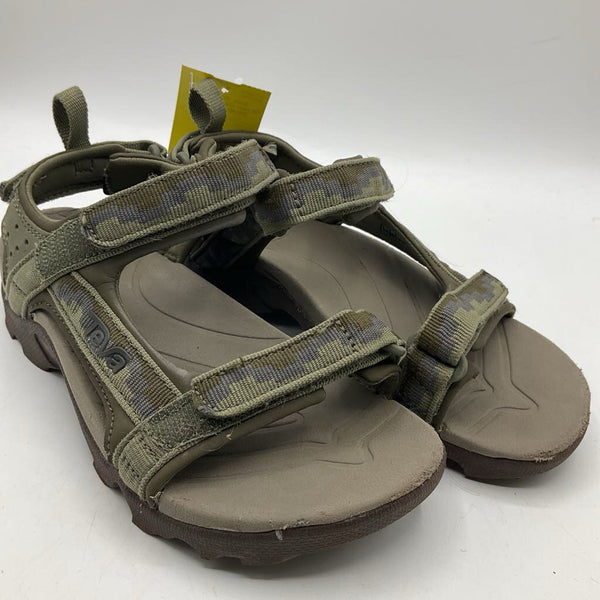 Size 1Y: Teva Green Camo Velcro Strap Sandals