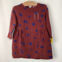 Size 2-3: Bobo Choses Red/Blue Shapes Long Sleeve Dress