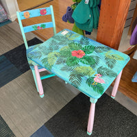 Wooden Painted Kids Table and Chair