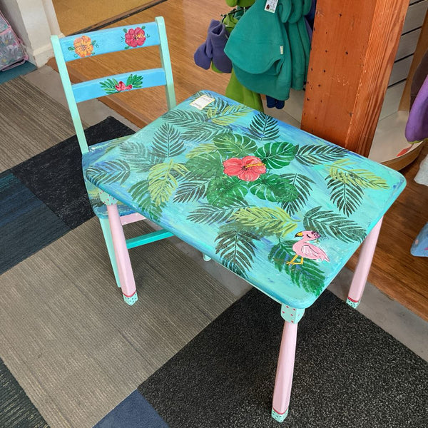 Wooden Painted Kids Table and Chair