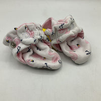 Size 3m: Zutano White/Pink Flamingo Baby Booties
