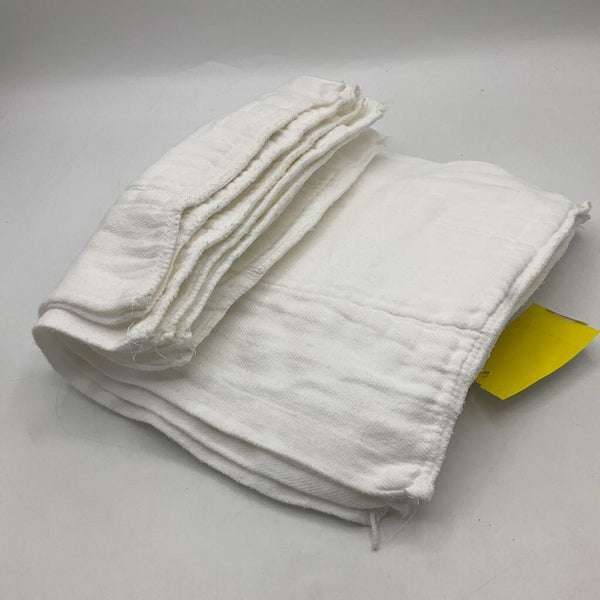 White Cotton 6pc Diaper Prefolds