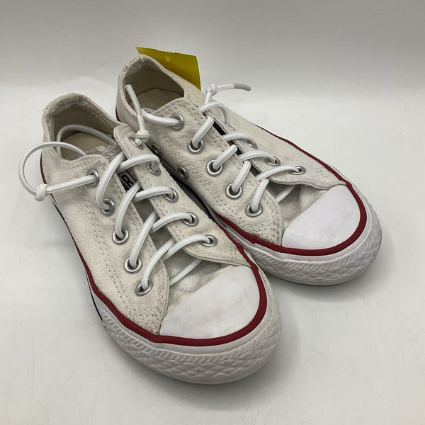 Size 11: Converse White Shoes w/ Elastic Laces