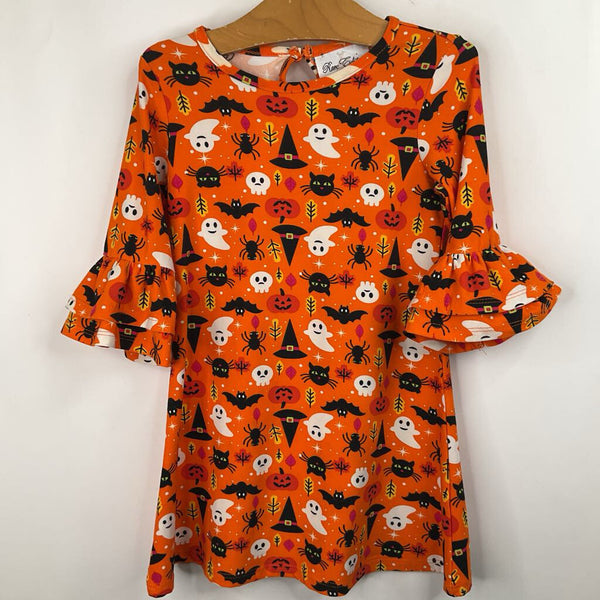 Size 2-3: Rare Editions Orange Halloween Long Sleeve Dress