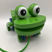 Melissa & Doug Green Wooden Pull Along Frog
