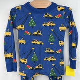 Size 3 (90): Hanna Andersson Blue Holiday Construction 2pc PJs