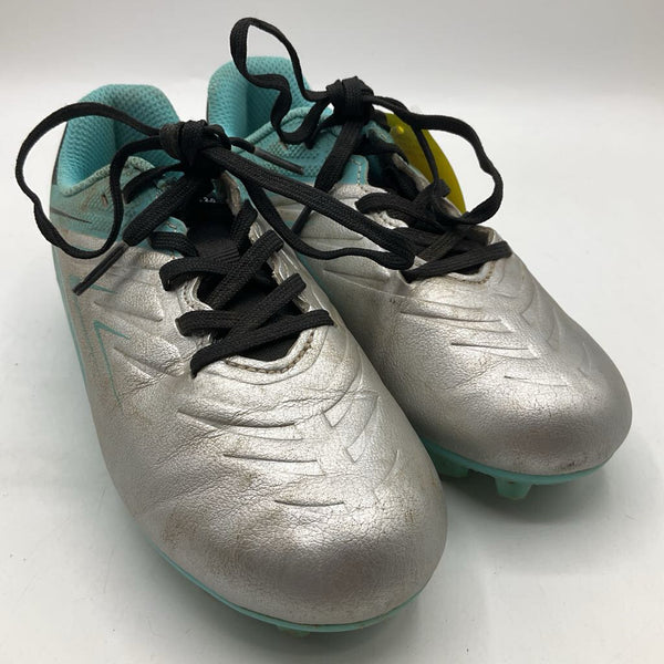 Size 13: DSG Silver/Blue Lace-Up Soccer Cleats