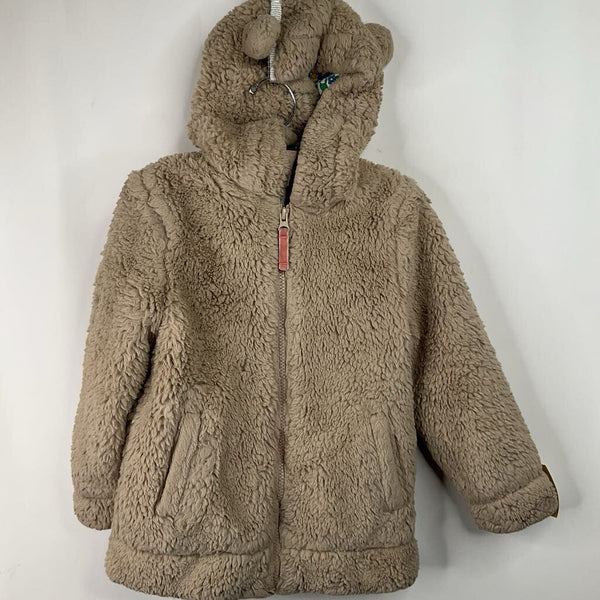Size 6-7: Mini Boden Creme Fuzzy Winter Coat W/Ears