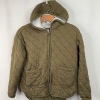Size 10 (140): Hanna Andersson Green Quilted Zip-Up Hoodie