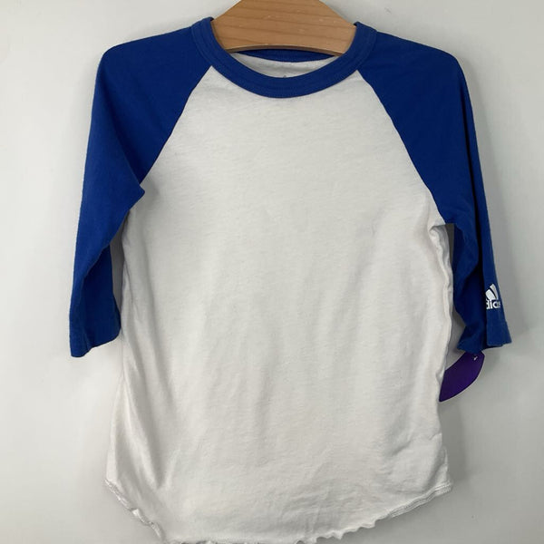 Size 6-8: Adidas Blue/White T-Shirt