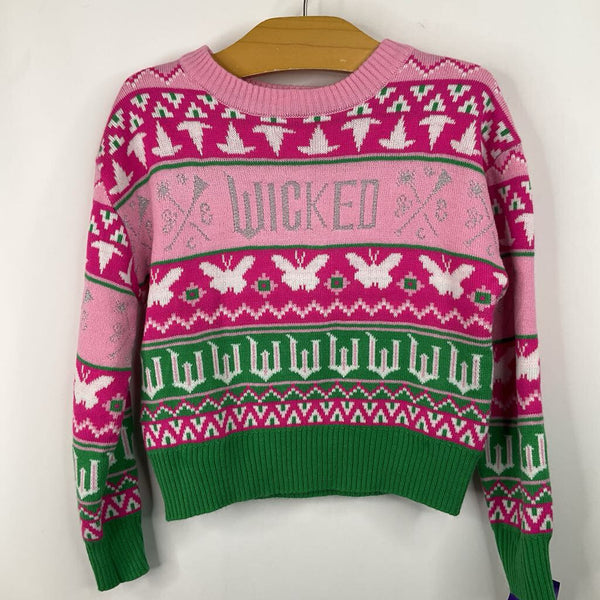 Size 4-5: Wicked Pink/Green Knitted Sweater