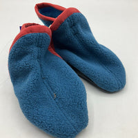 Size 6-12m: Patagonia Blue/Red Fleece Slippers