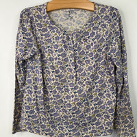 Size 5-6: Lands End Purple Floral Long Sleeve Shirt