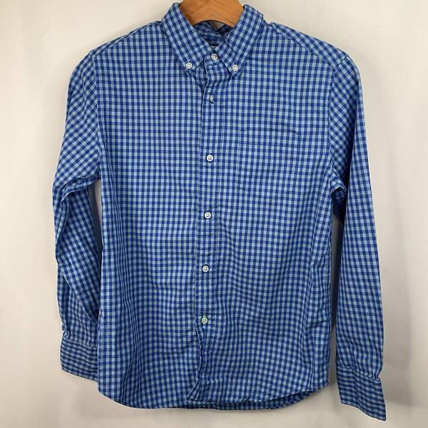 Size 12: Crewcuts Blue Checkered Collared Button-Up Long Sleeve Shirt