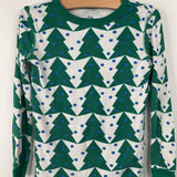 Size 6: Crewcuts Green/White Trees/Blue Polka Dots 2pc PJs