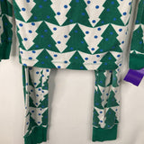 Size 6: Crewcuts Green/White Trees/Blue Polka Dots 2pc PJs