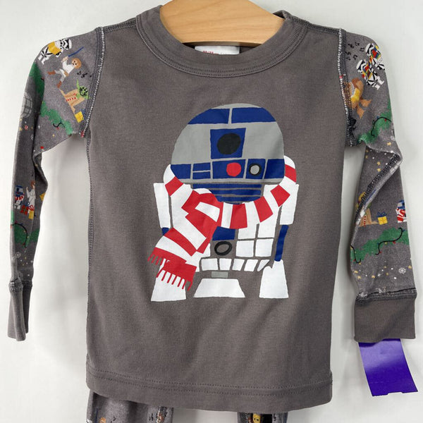 Size 2 (85): Hanna Andersson Grey Star Wars Holiday Print 2pc PJs