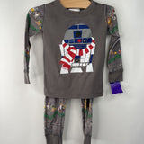Size 2 (85): Hanna Andersson Grey Star Wars Holiday Print 2pc PJs