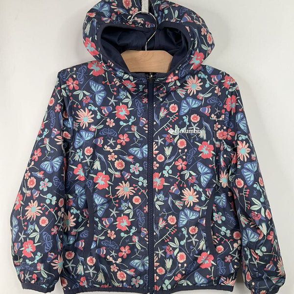 Size 4-5: Columbia Blue Floral Reversible Windbreaker