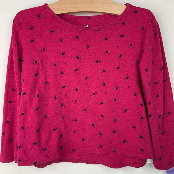 Size 4-5: Gap Pink/Black Stars Long Sleeve Shirt