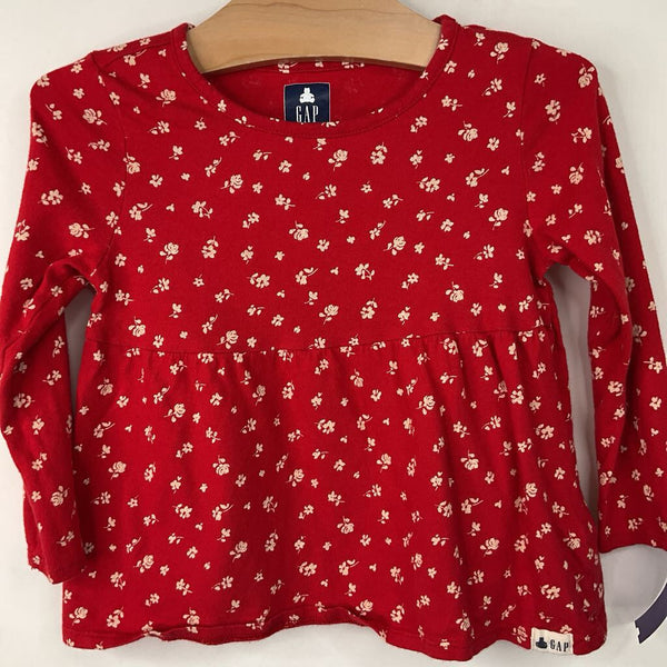 Size 2: Gap Red Floral Long Sleeve Shirt